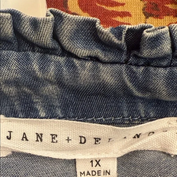 Jane and Delancey Washed Denim Blouse - Picture 4 of 4